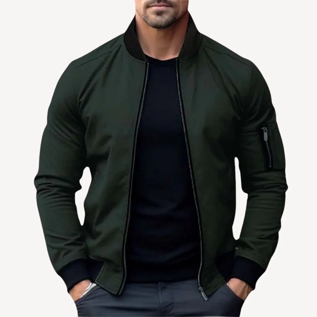 Hubert® | Men’s Bomber Jacket With Zip Pocket - Image 5