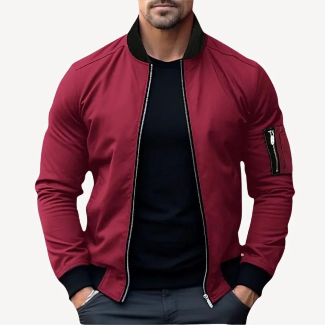 Hubert® | Men’s Bomber Jacket With Zip Pocket - Image 6