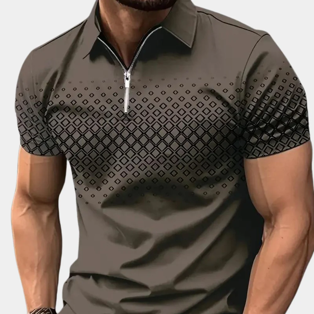 Hubert® | Printed Polo Shirt For Men - Image 3