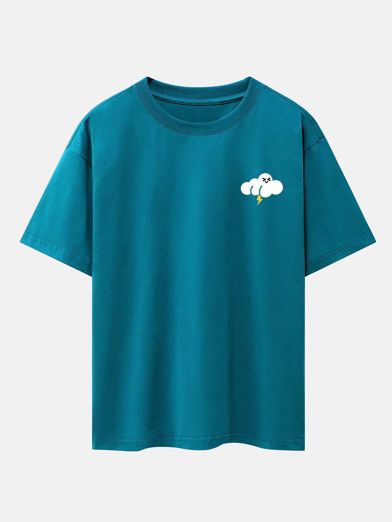 Hubert® | Thundercloud Print Drop Shoulder Oversize T-Shirt - Image 2