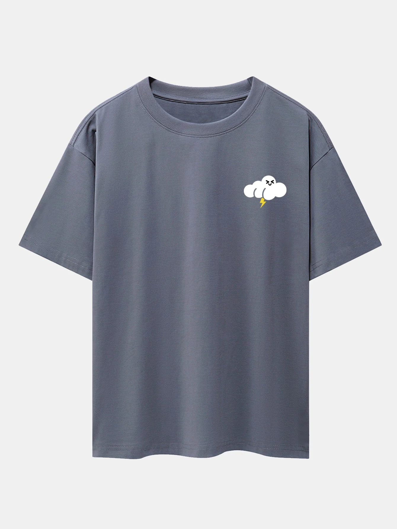 Hubert® | Thundercloud Print Drop Shoulder Oversize T-Shirt - Image 4