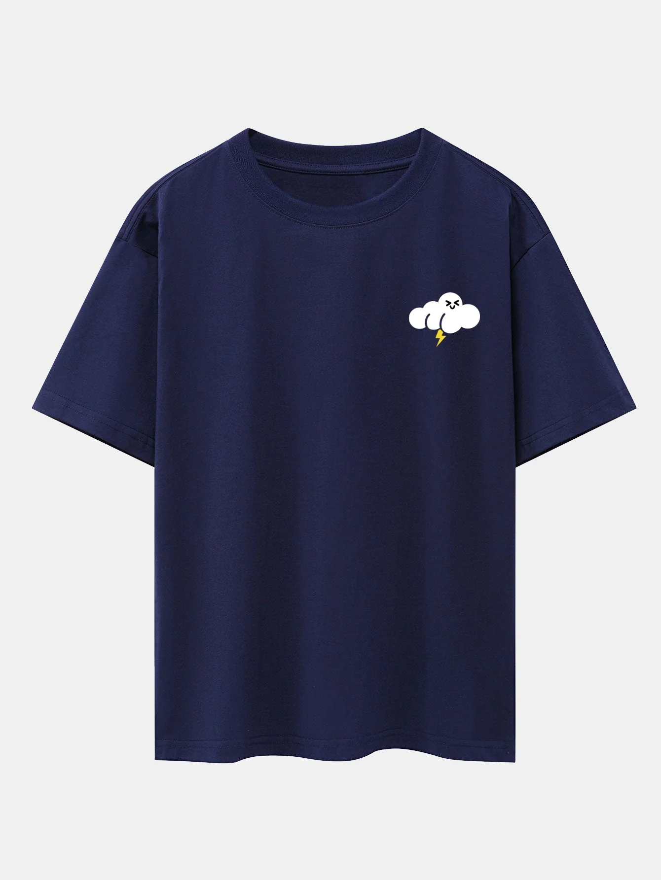 Hubert® | Thundercloud Print Drop Shoulder Oversize T-Shirt - Image 8