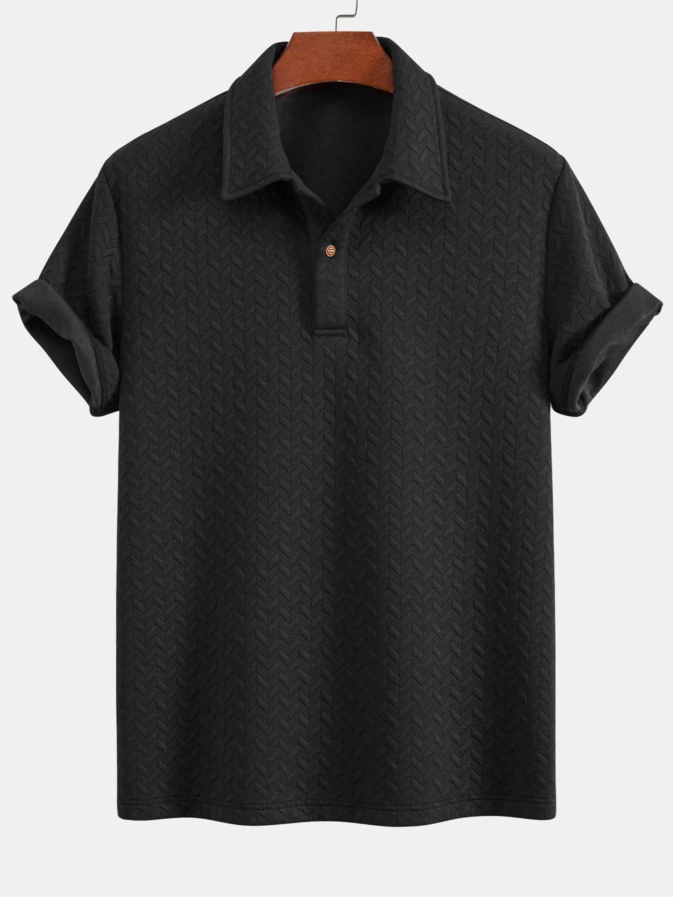 Hudson | Short Sleeved Jacquard Textured Polo - Image 5