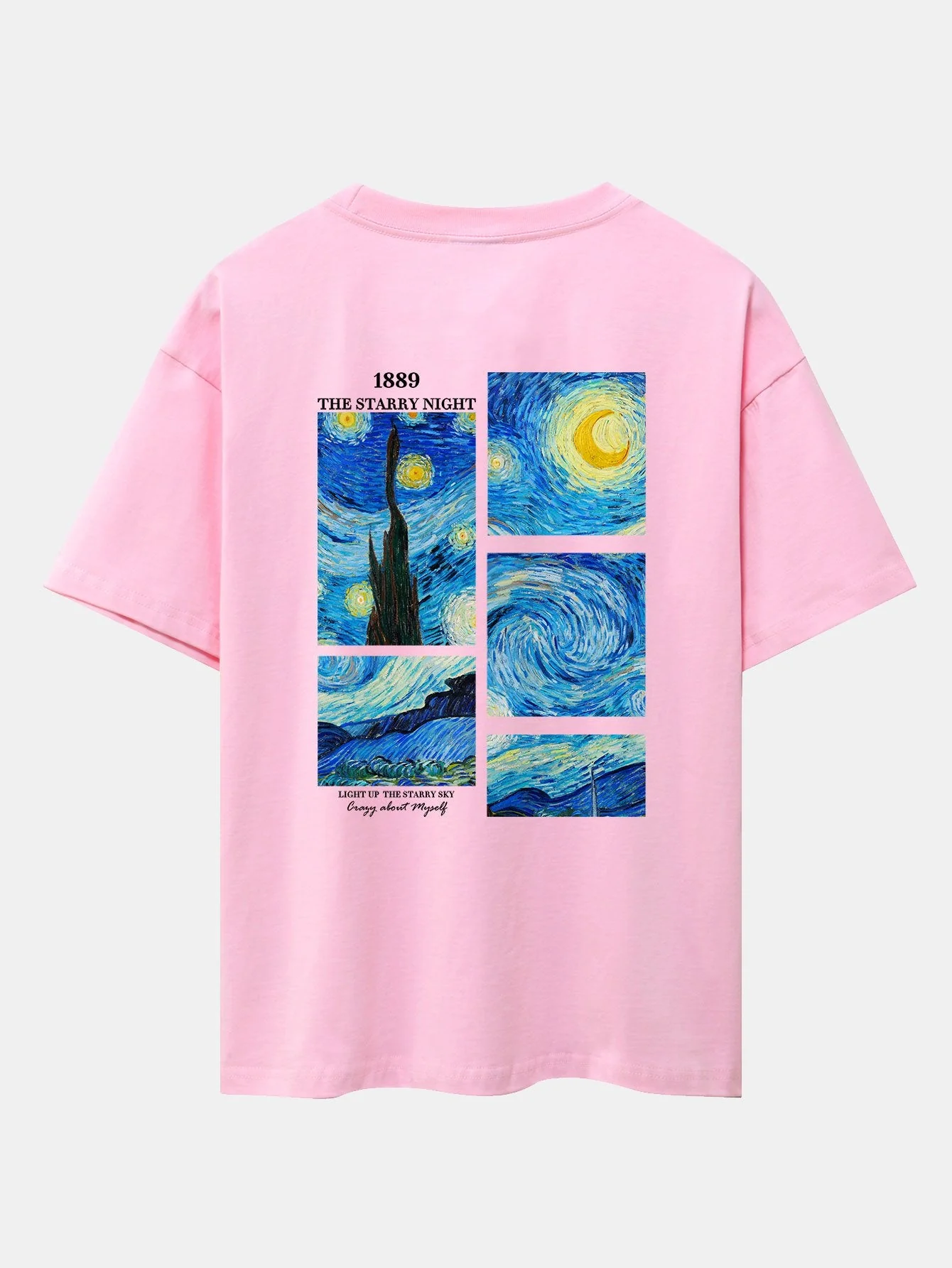 Hugh® | The Starry Night Back Print Drop Shoulder Oversize T-Shirt - Image 11