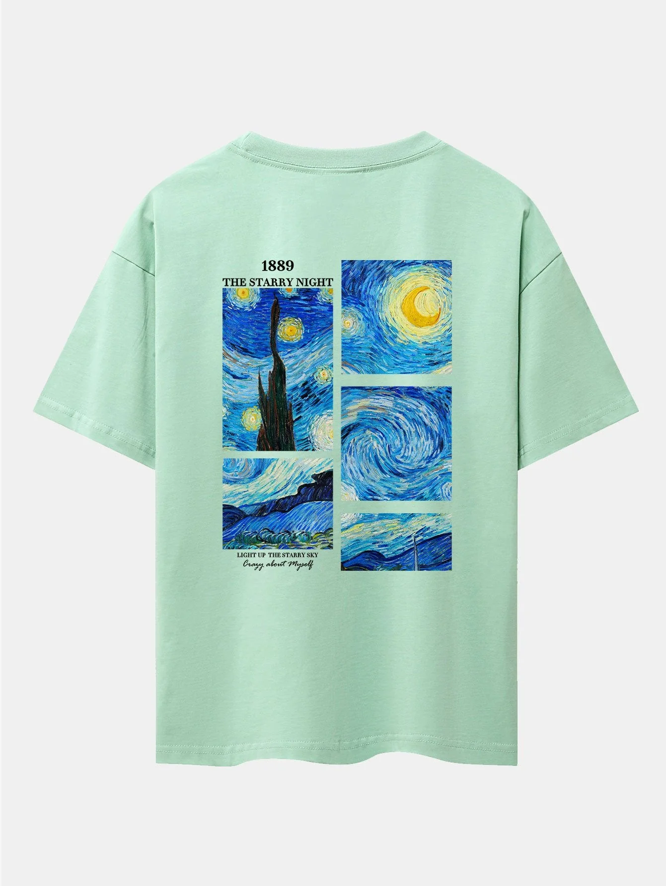 Hugh® | The Starry Night Back Print Drop Shoulder Oversize T-Shirt - Image 15