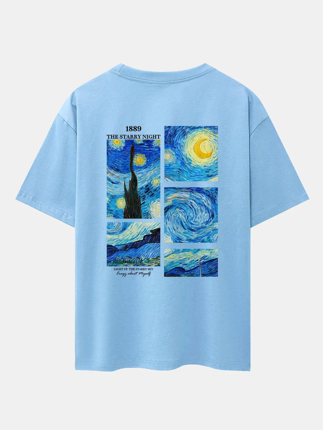 Hugh® | The Starry Night Back Print Drop Shoulder Oversize T-Shirt - Image 17