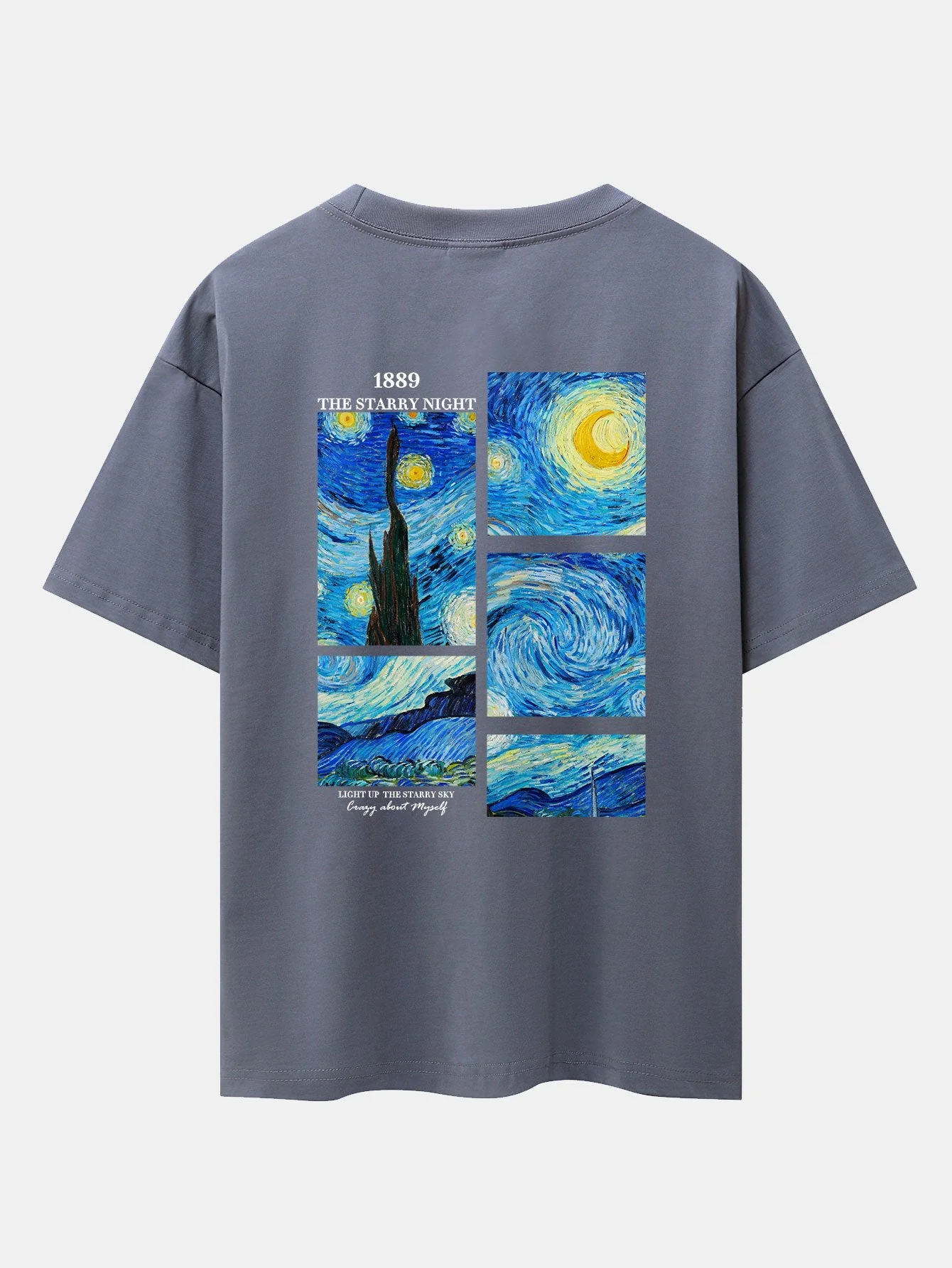 Hugh® | The Starry Night Back Print Drop Shoulder Oversize T-Shirt - Image 21