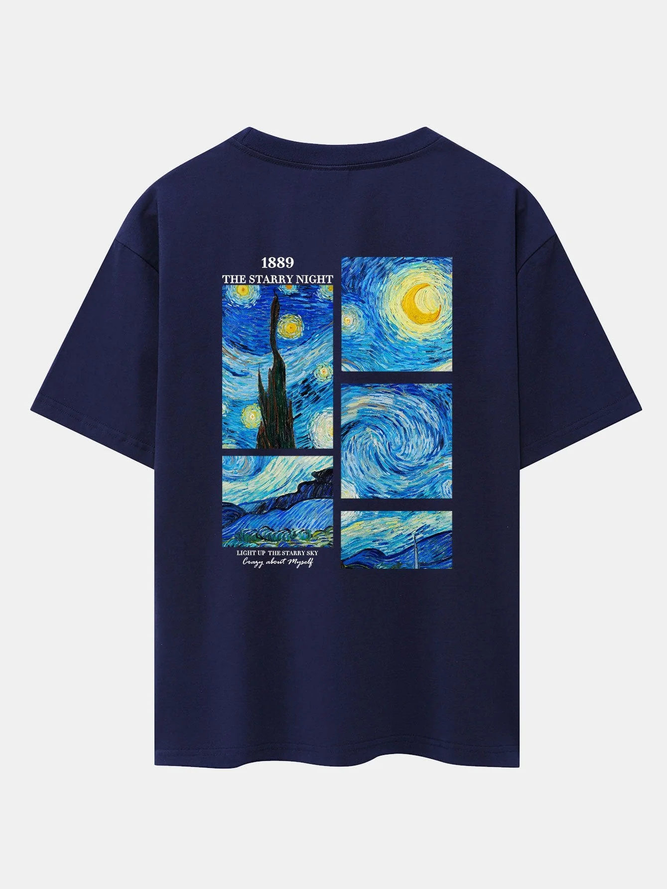 Hugh® | The Starry Night Back Print Drop Shoulder Oversize T-Shirt - Image 25