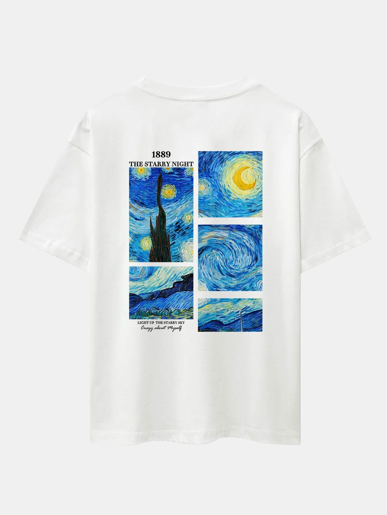 Hugh® | The Starry Night Back Print Drop Shoulder Oversize T-Shirt - Image 3