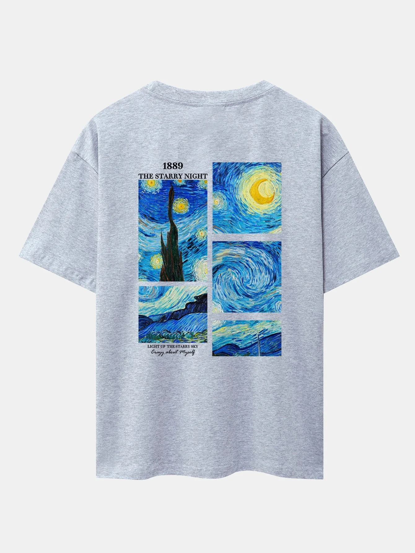Hugh® | The Starry Night Back Print Drop Shoulder Oversize T-Shirt - Image 7