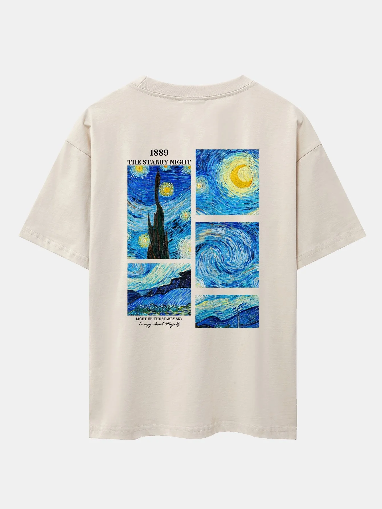 Hugh® | The Starry Night Back Print Drop Shoulder Oversize T-Shirt - Image 9
