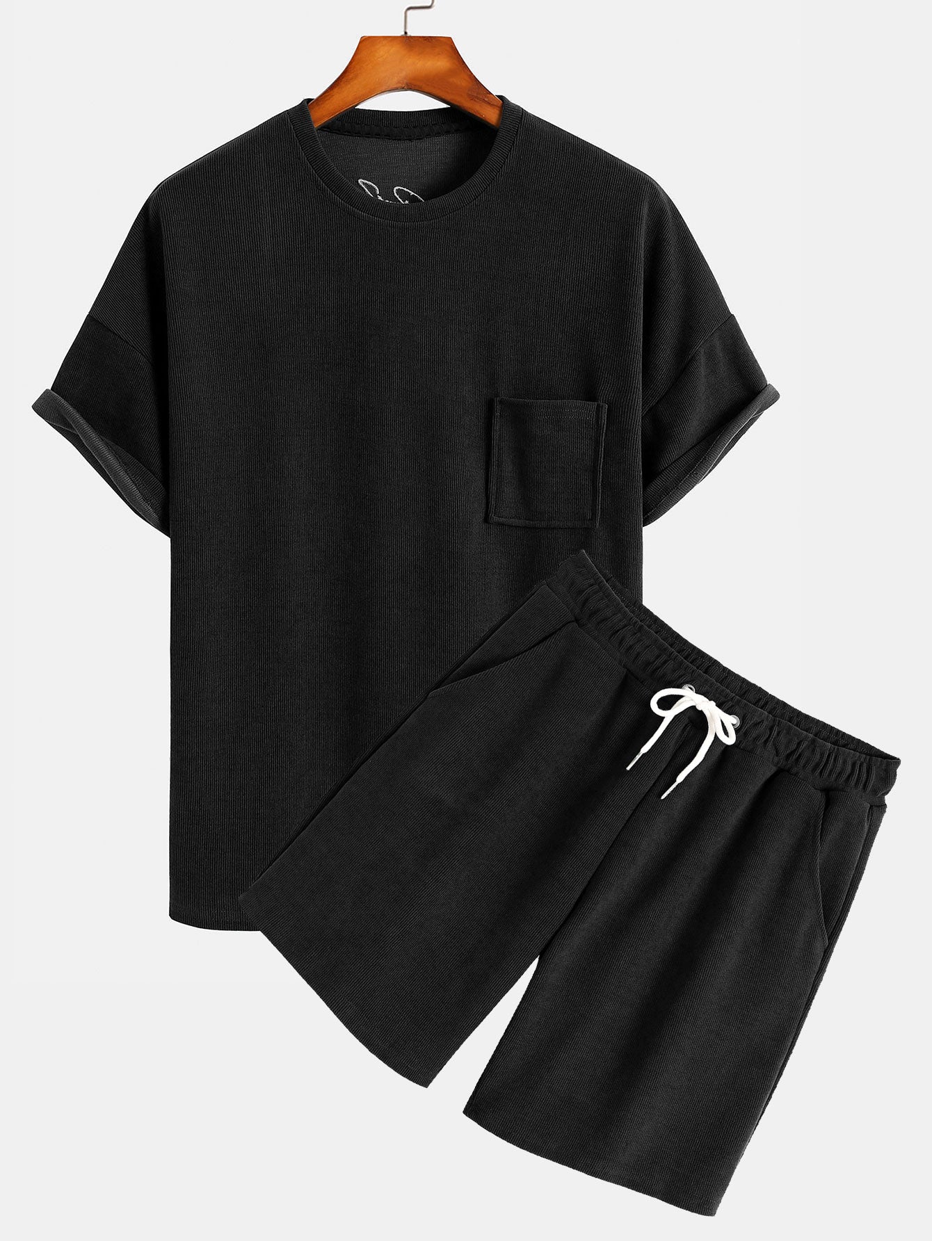Hugo® | Dropped Shoulder Corduroy T-Shirt & Shorts - Image 3