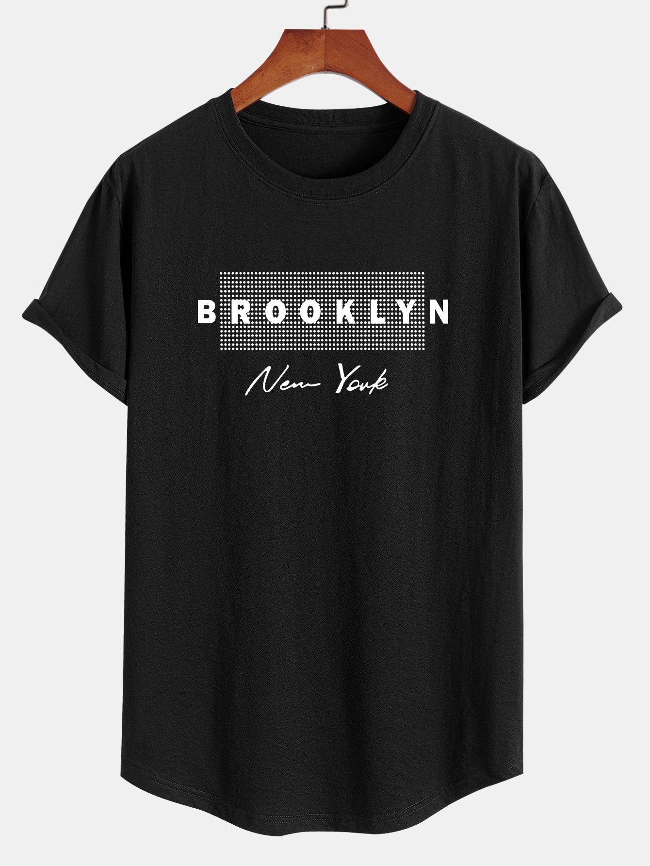 Hugo® | New York Dot Print Cotton Arc Hem T-Shirt - Image 3