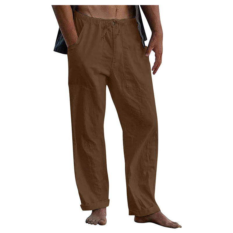 Hugo® | Straight Trousers Made Of Loose Cotton-Linen - Image 2