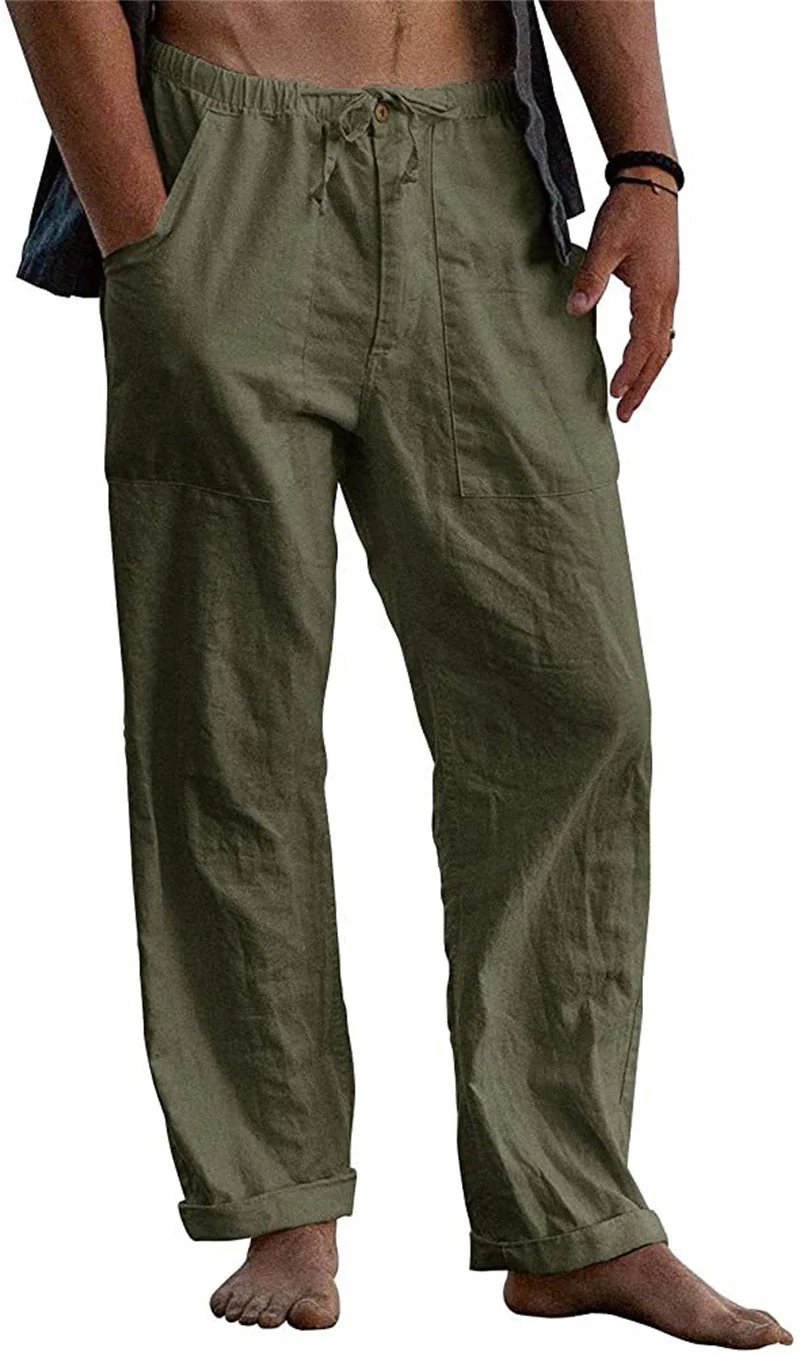 Hugo® | Straight Trousers Made Of Loose Cotton-Linen - Image 4