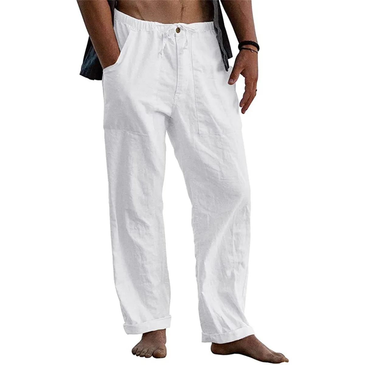 Hugo® | Straight Trousers Made Of Loose Cotton-Linen - Image 7