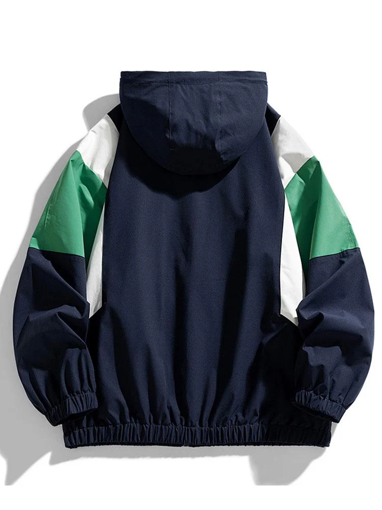 Hugo | Relax Fit Color Block Hooded Windbreaker - Image 2