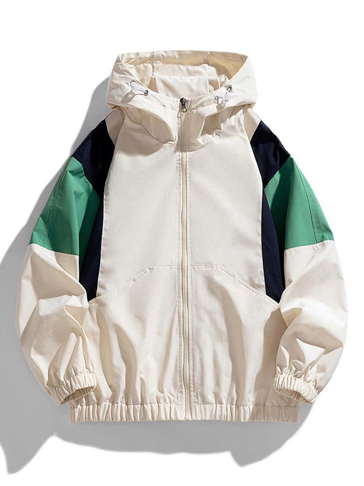 Hugo | Relax Fit Color Block Hooded Windbreaker - Image 3