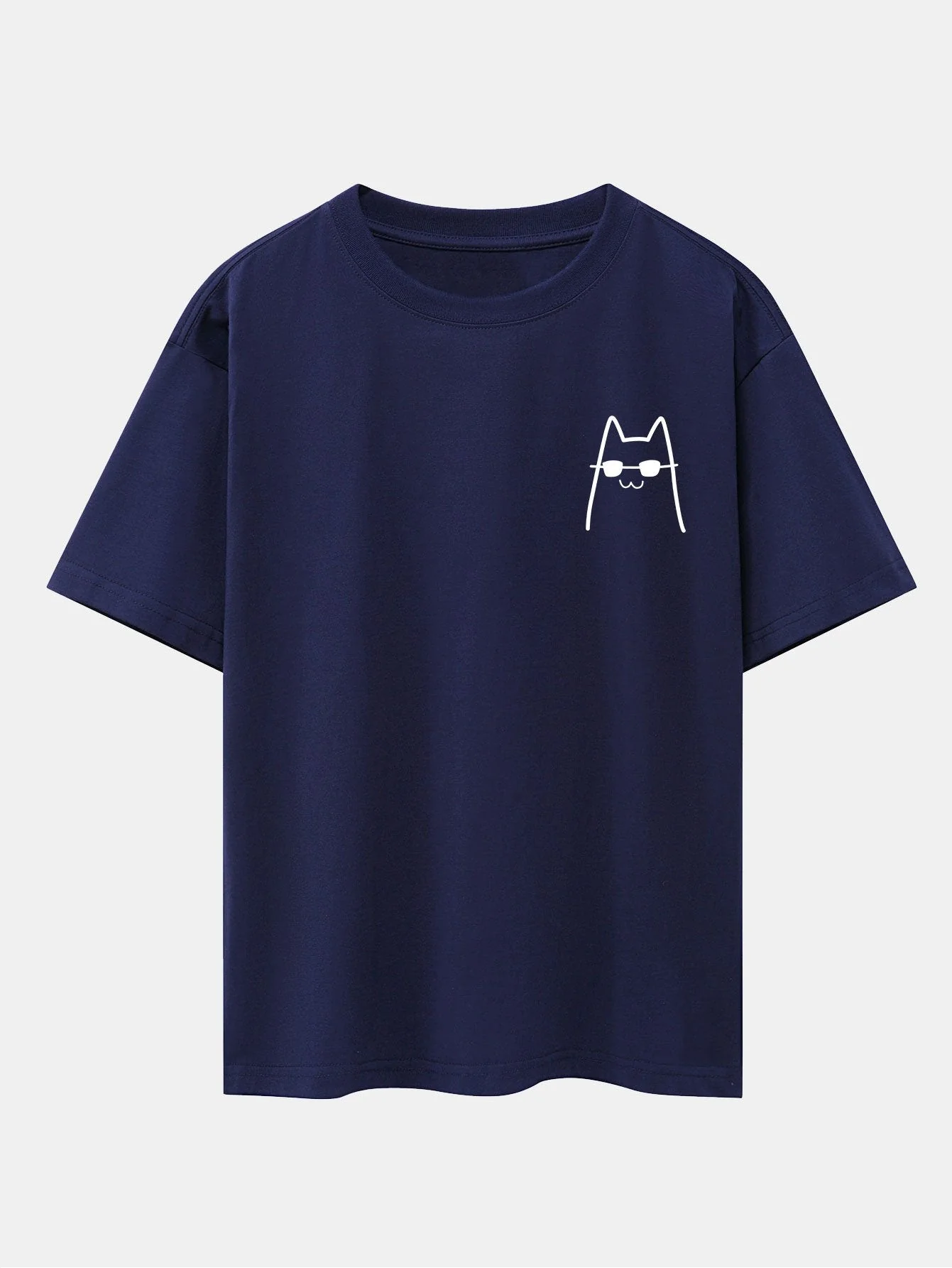 Humberto® | Cat With Sunglasses Print Drop Shoulder Oversize T-Shirt - Image 12