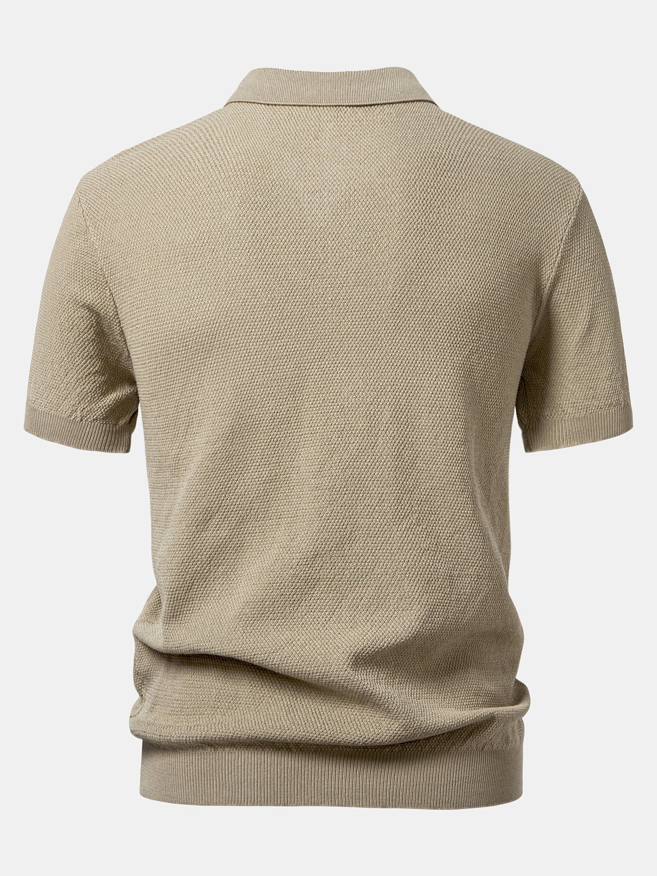 Humphrey® | Textured Zip Up Knit Polo Shirt - Image 2