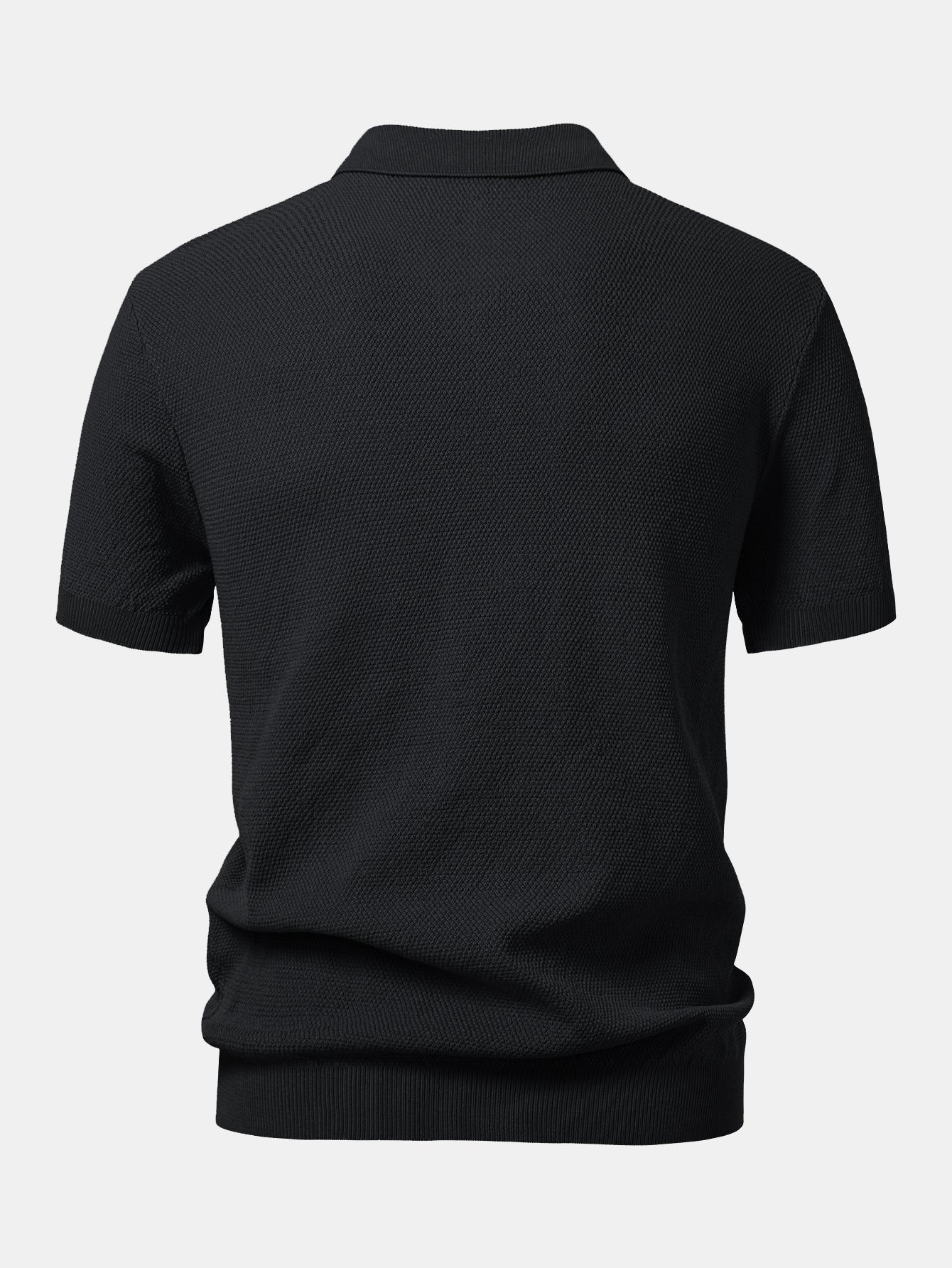Humphrey® | Textured Zip Up Knit Polo Shirt - Image 4