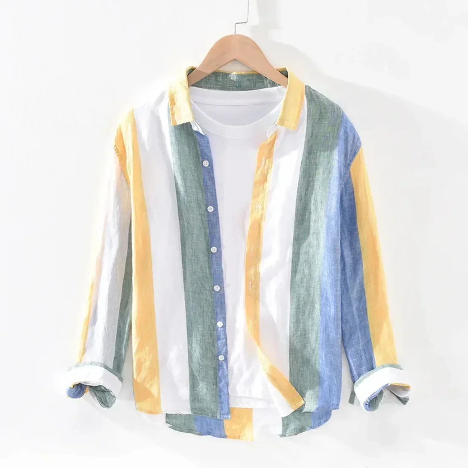 Humphrey® | White Striped Linen Men's Shirt - Image 2