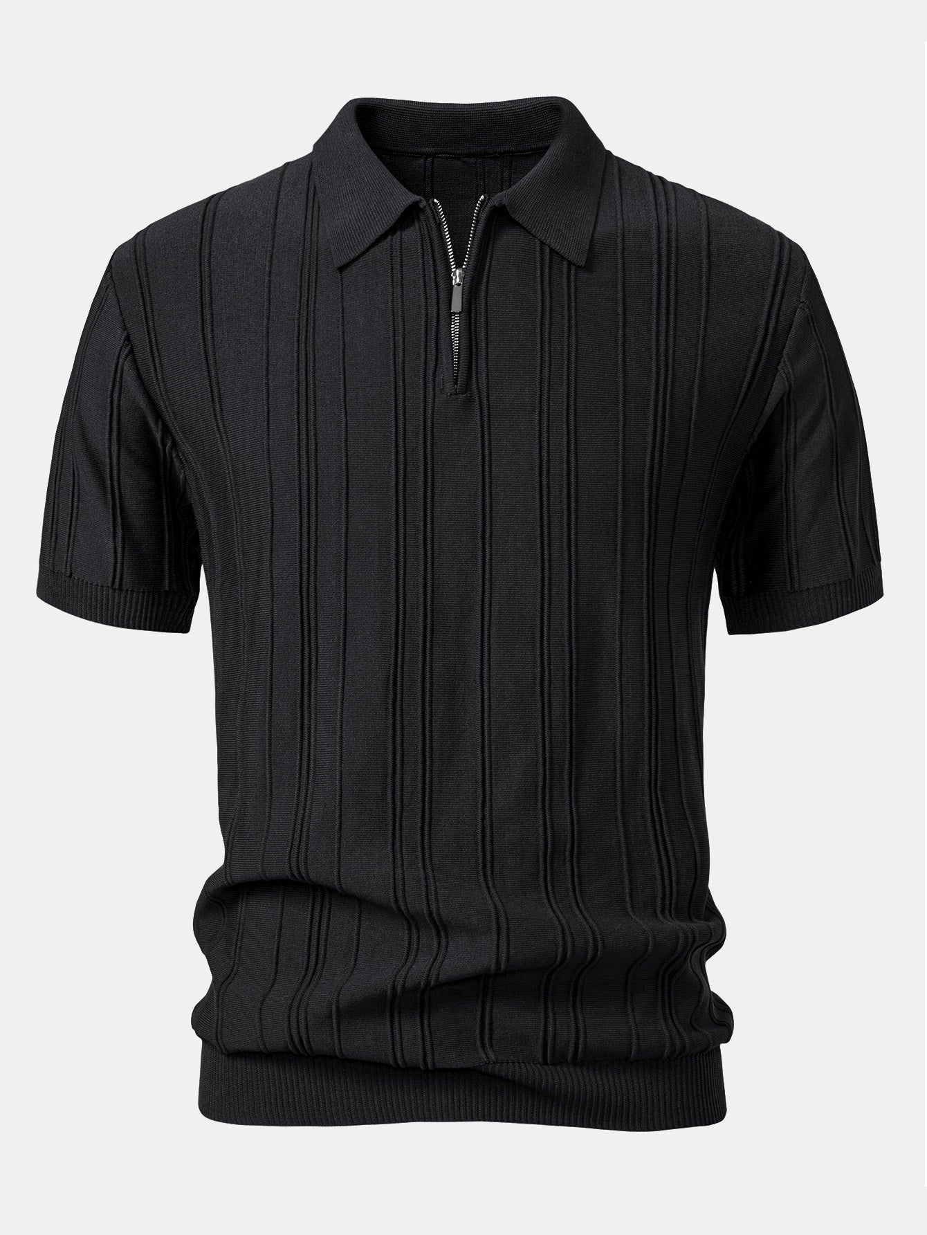 Hunter | Stripe Jacquard Zipper Knit Polo Shirt - Image 10