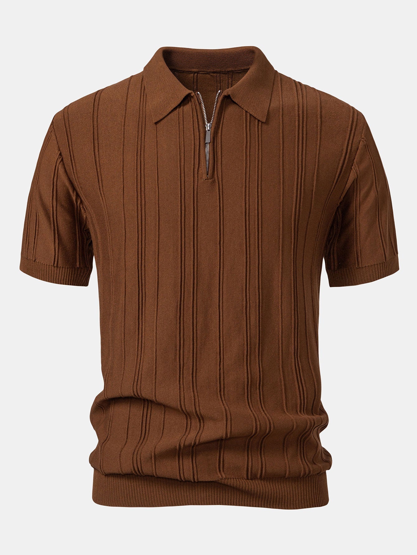 Hunter | Stripe Jacquard Zipper Knit Polo Shirt - Image 12