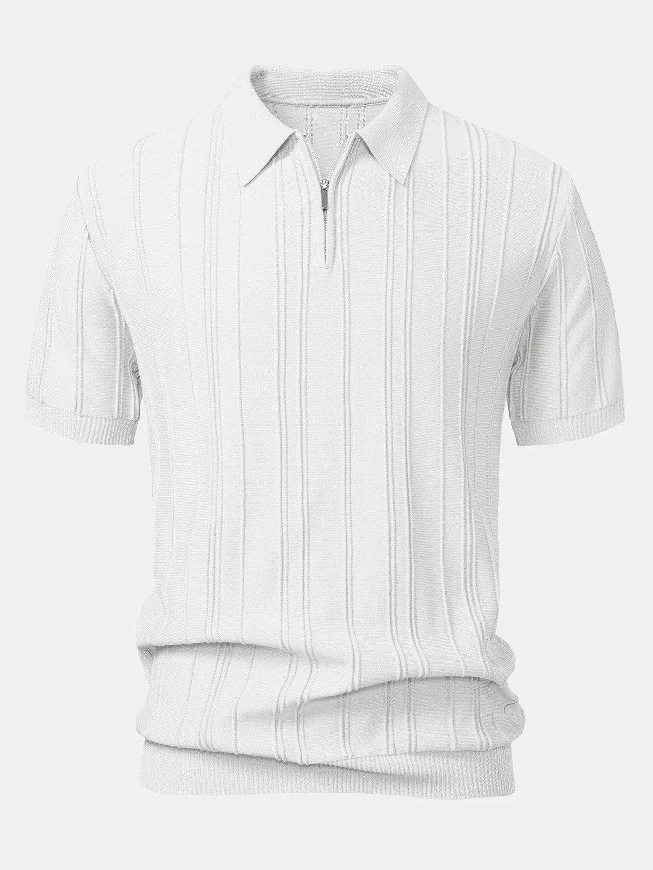Hunter | Stripe Jacquard Zipper Knit Polo Shirt - Image 14