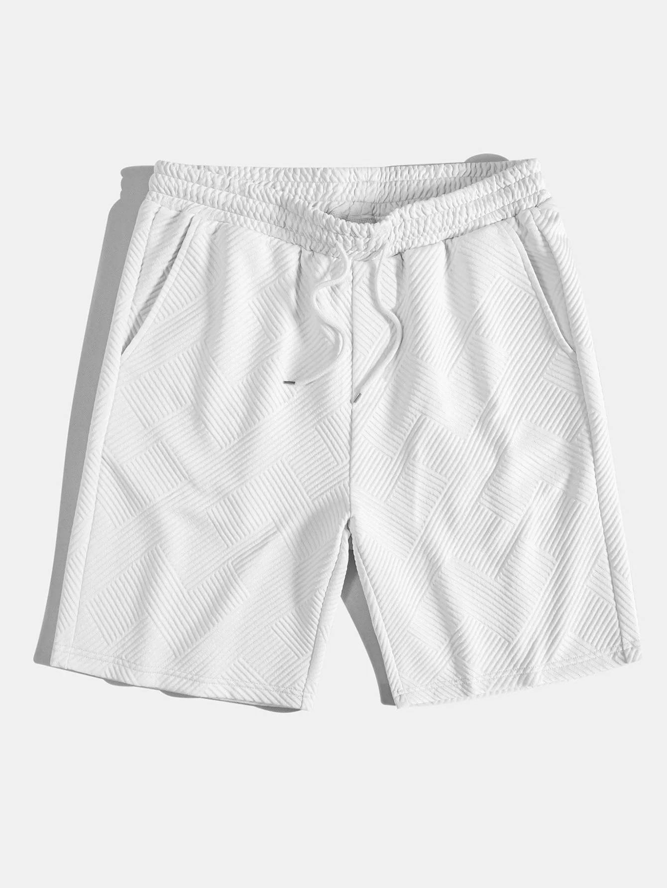 Hyginus | Striped Jacquard Drawstring Shorts - Image 7