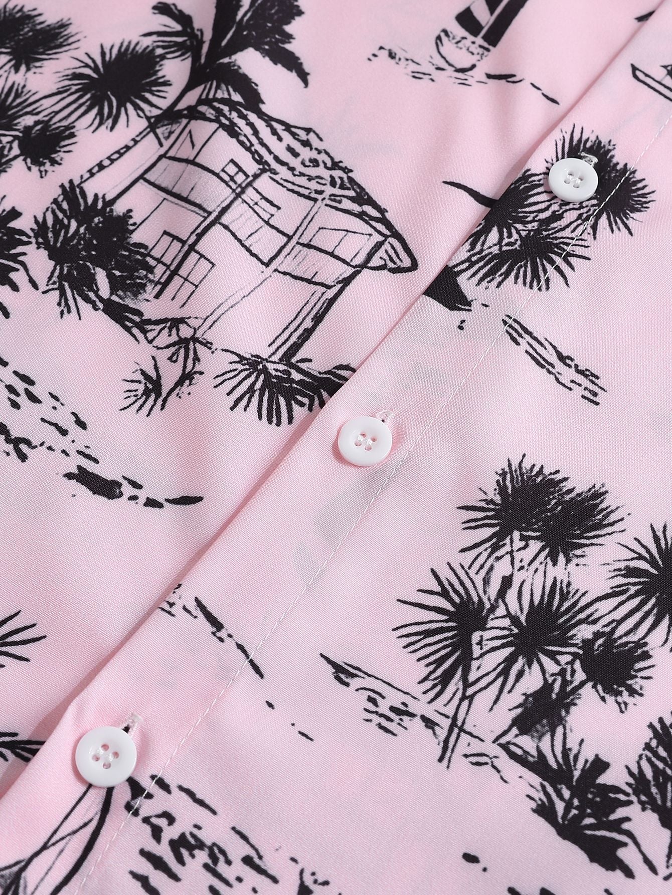 Iago® | Palm Tree Sailboat Print Button Up Shirt - Image 3