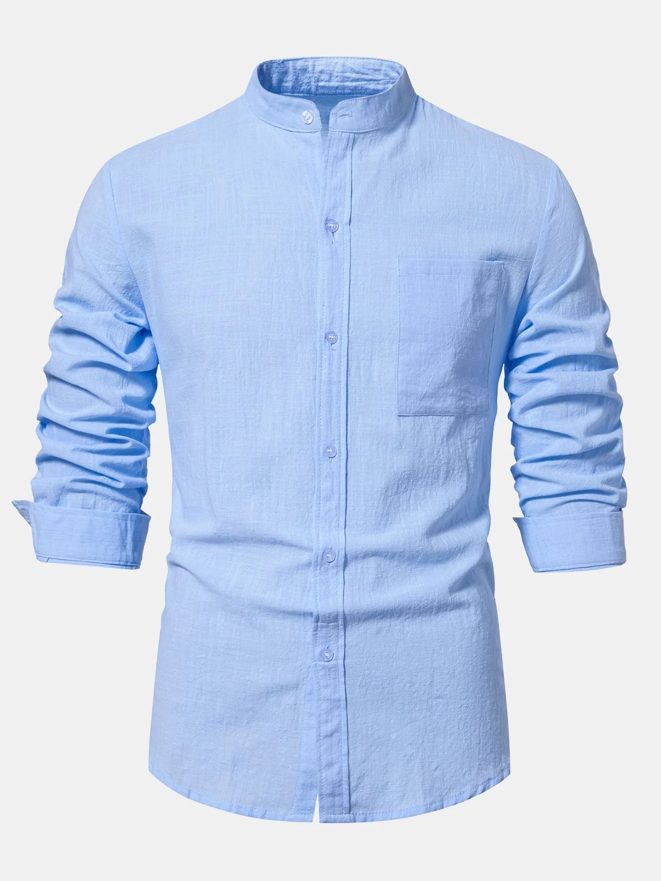 Ian® | Long Sleeved Textured Stand Collar Shirt - Image 12