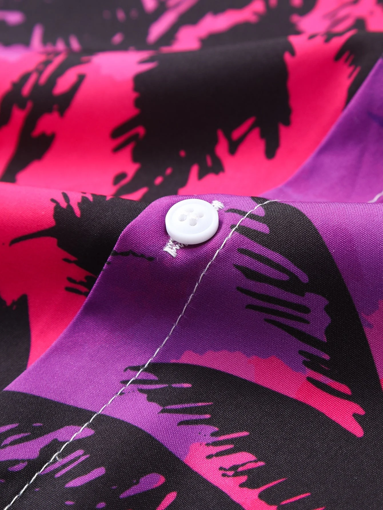 Iban® | Palm Tree Print Button Up Shirt - Image 4