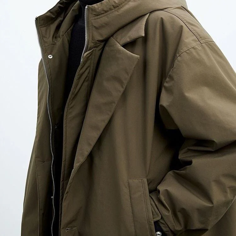 Idán | Hooded trench coat for men in plus size - Image 2