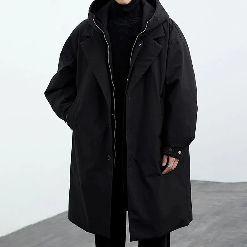 Idán | Hooded trench coat for men in plus size - Image 8