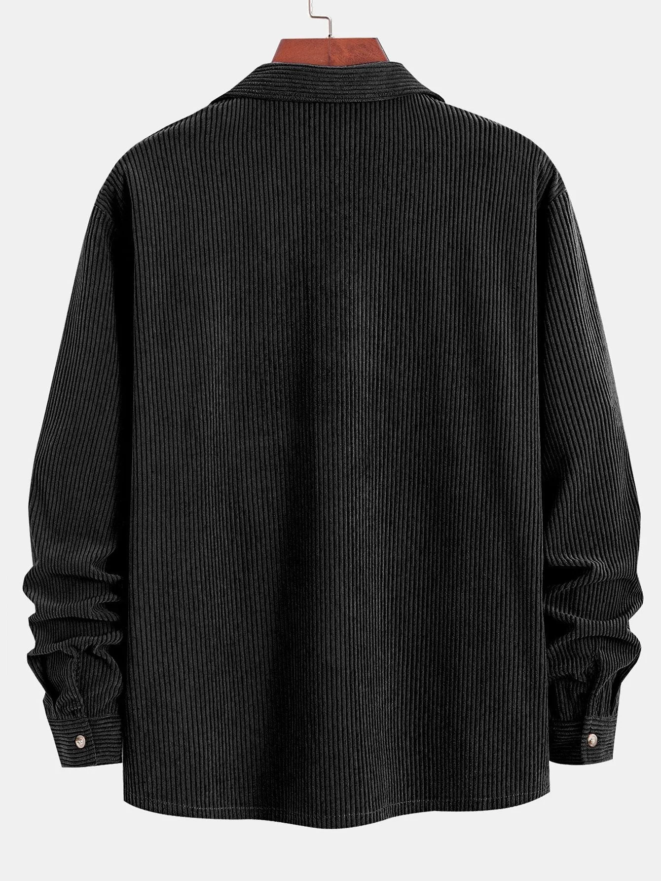Idris® | Long Sleeve Corduroy Cuban Collar Shirt & Straight Leg Corduroy Pants - Image 3
