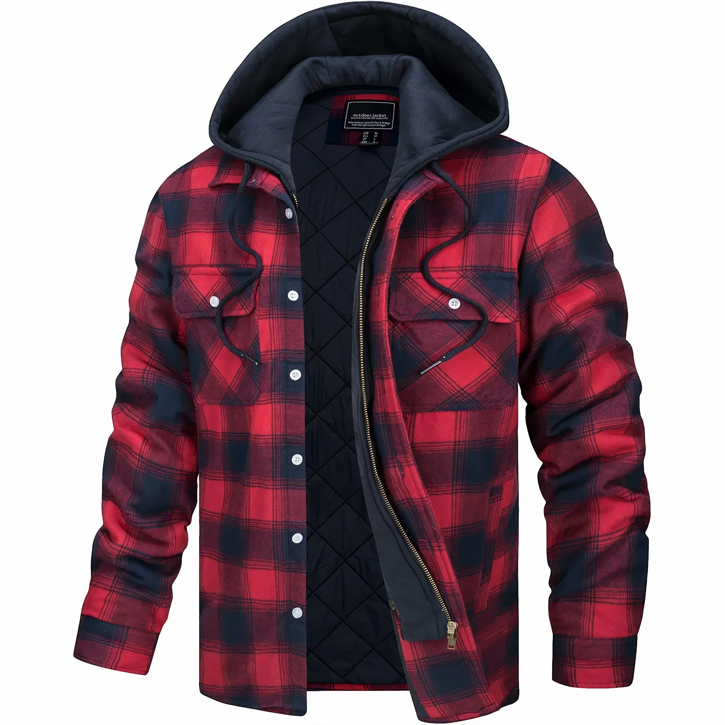 Idris | Quilted flannel jacket for men - Image 3