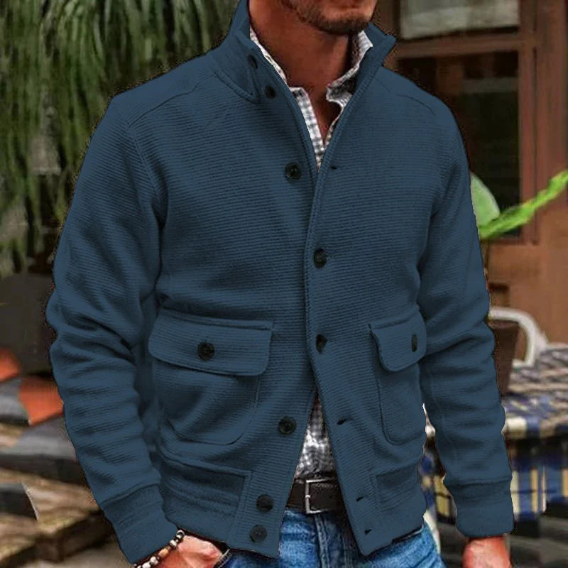 Idris | Stand-up collar jacket in solid color - Image 10