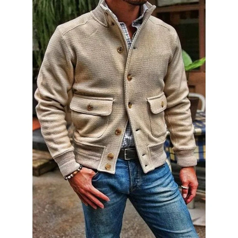 Idris | Stand-up collar jacket in solid color - Image 2