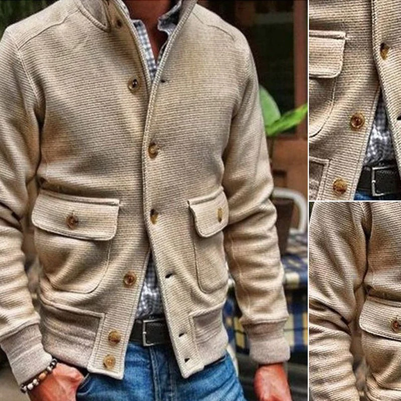 Idris | Stand-up collar jacket in solid color - Image 3