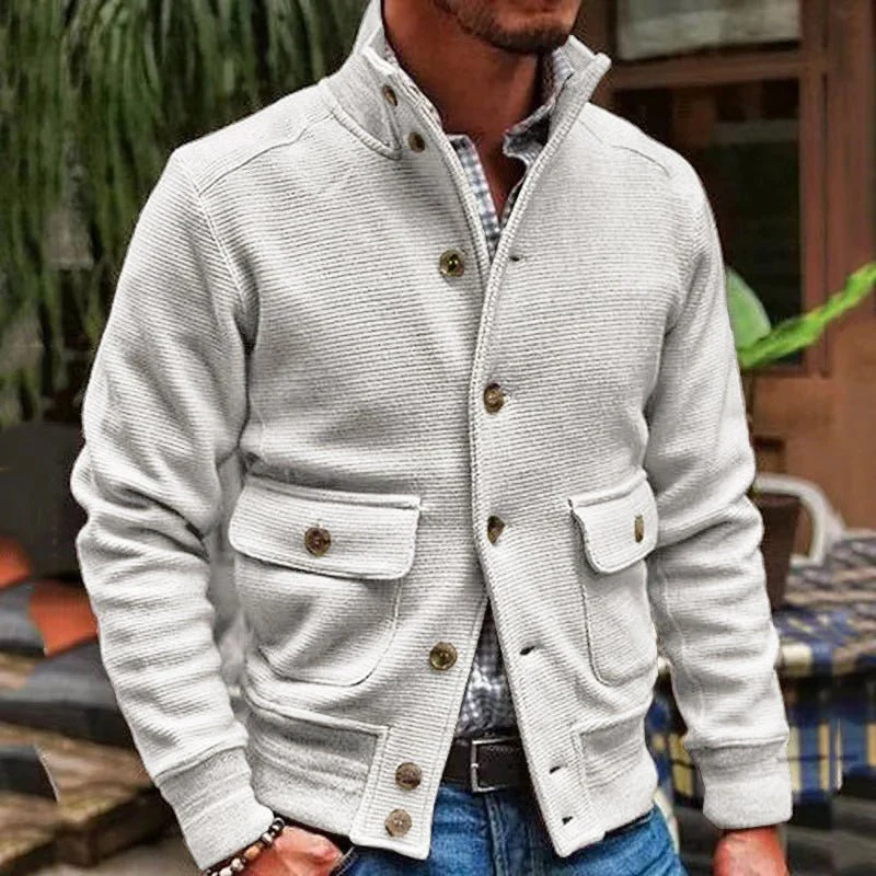 Idris | Stand-up collar jacket in solid color - Image 5