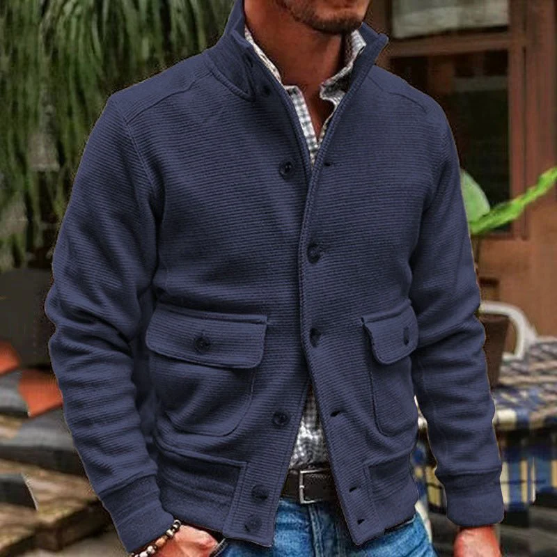 Idris | Stand-up collar jacket in solid color - Image 6