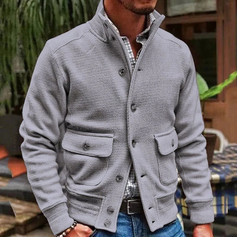 Idris | Stand-up collar jacket in solid color - Image 8