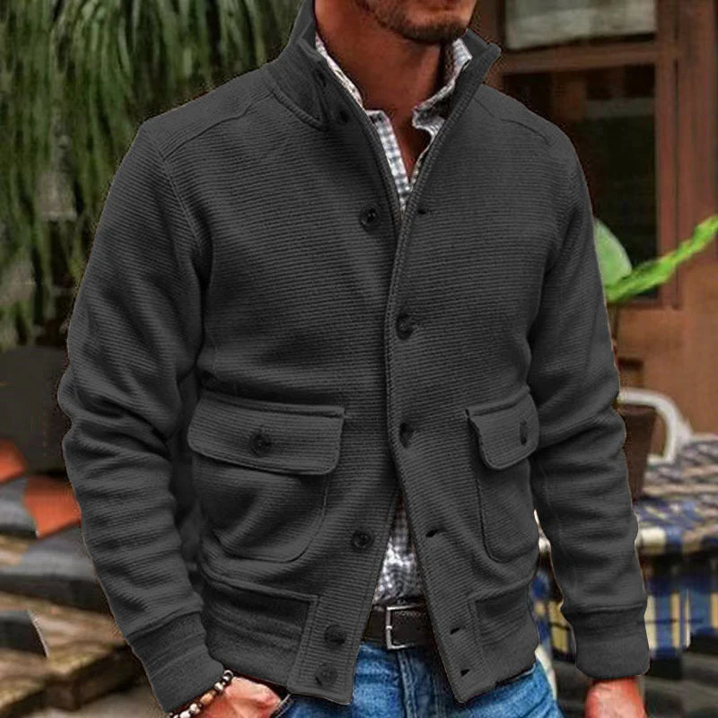 Idris | Stand-up collar jacket in solid color - Image 9