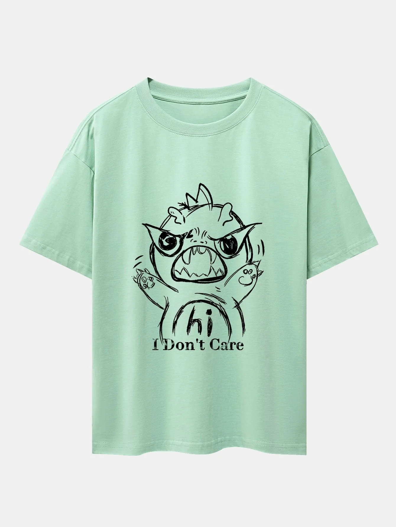 Ignacio® | Cartoon Dinosaur Print Drop Shoulder Oversize T-Shirt - Image 9