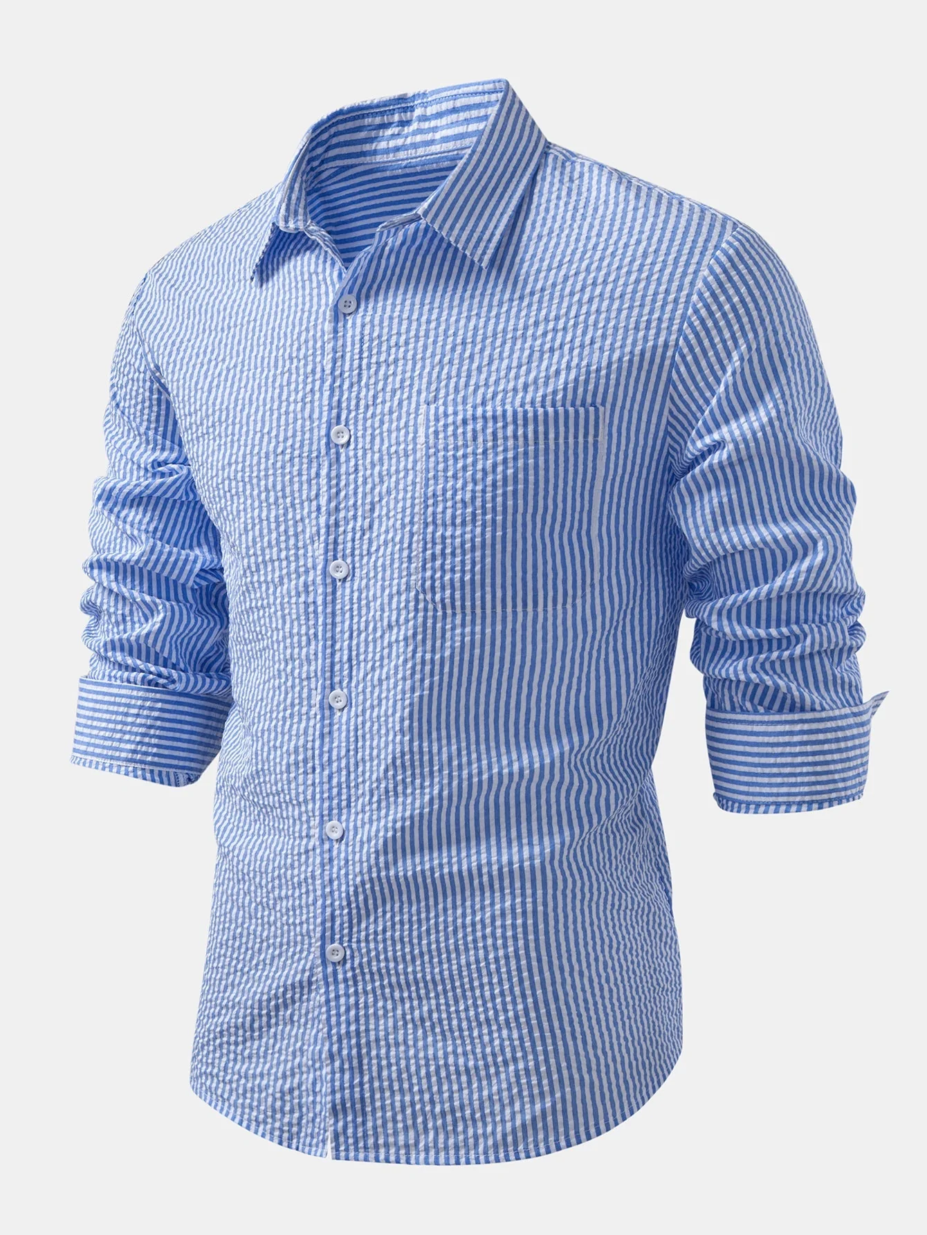 Ignacio® | Seersucker Striped Button Up Shirt & Straight Leg Linen Pants - Image 11