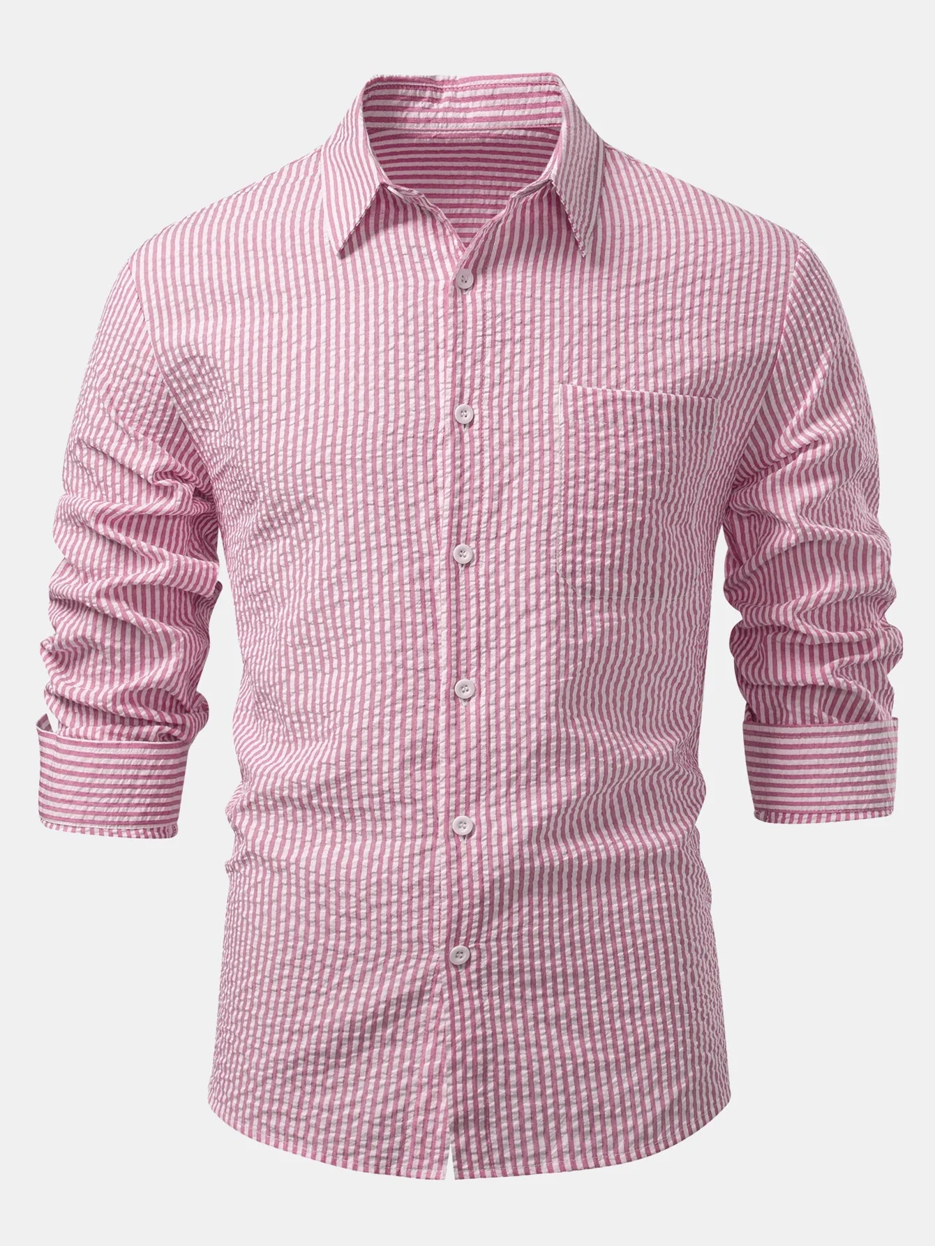Ignacio® | Seersucker Striped Button Up Shirt & Straight Leg Linen Pants - Image 13