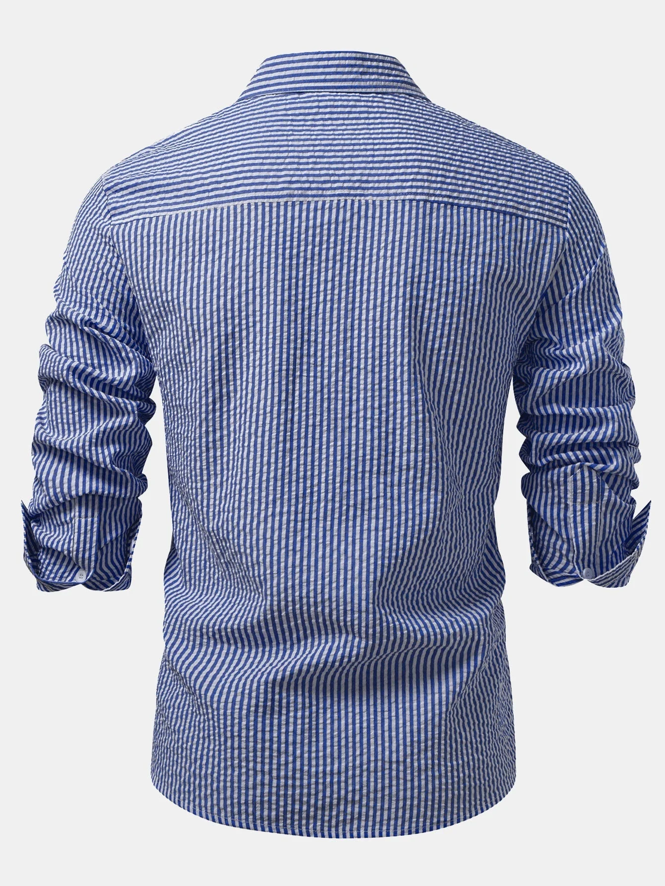 Ignacio® | Seersucker Striped Button Up Shirt & Straight Leg Linen Pants - Image 2
