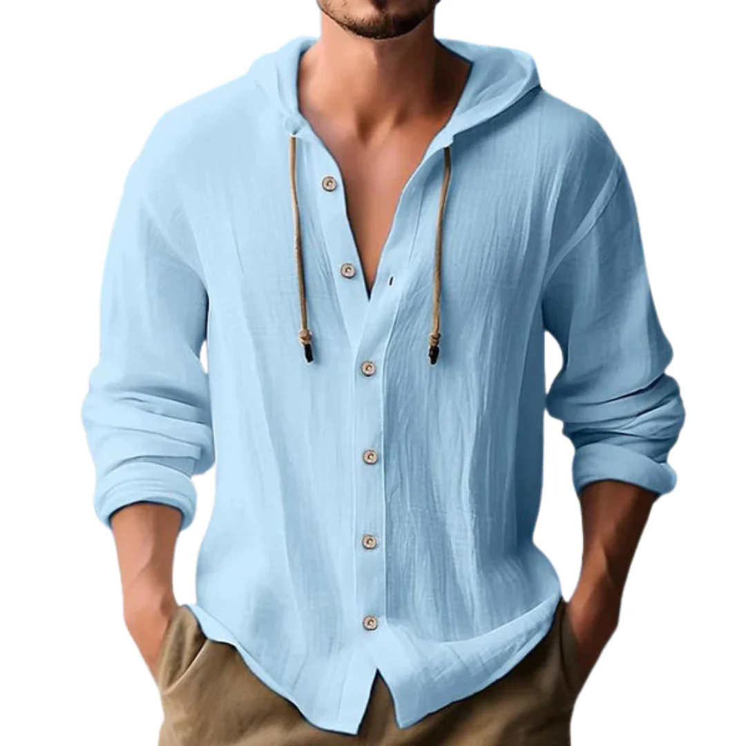 Ignatius® | Button-Down Shirt With Hood For Men - Image 3