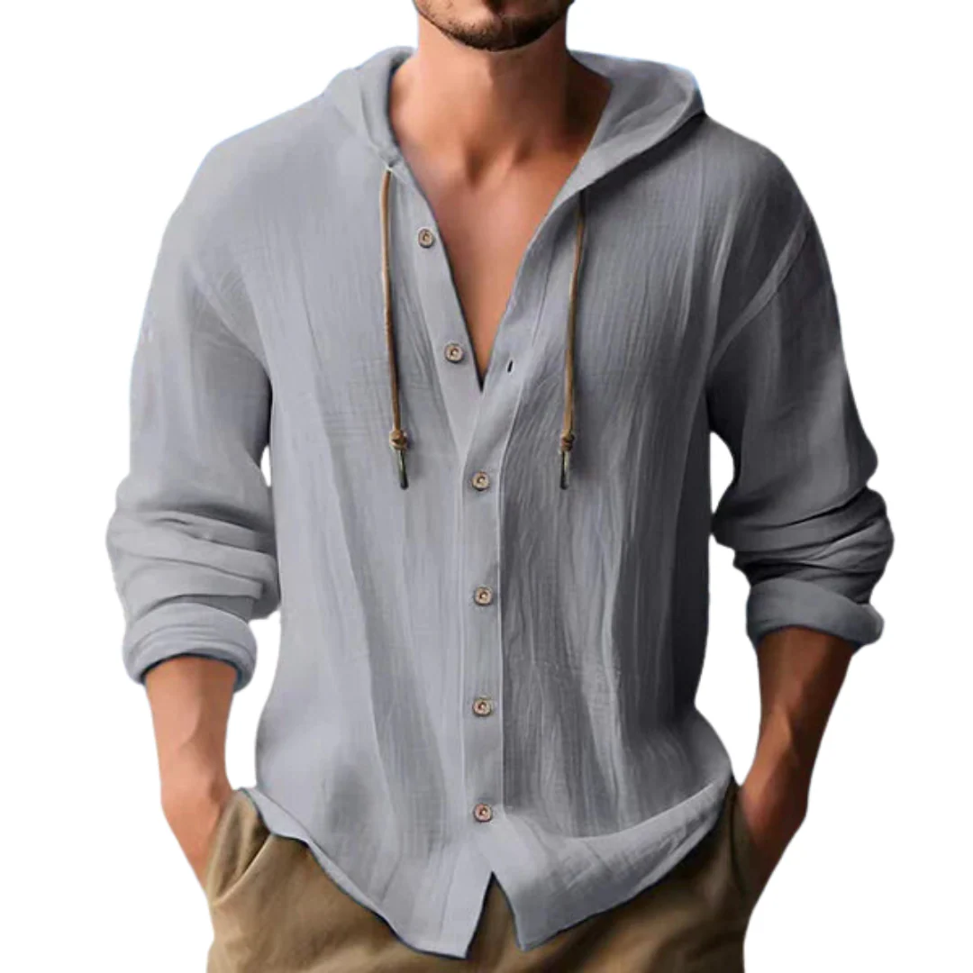 Ignatius® | Button-Down Shirt With Hood For Men - Image 4
